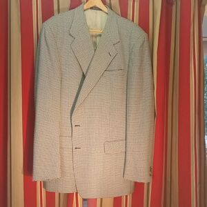 Monsieur Givenchy Summer Weight Grey/Grey check pattern Blazer, 48L